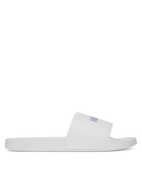 Tommy Hilfiger Pantoletten Tommy Hilfiger Hilfiger Print Tumble Pool Slide FM0FM05505 Weiß