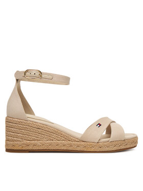 Tommy Hilfiger Espadrilles Tommy Hilfiger Mid Wedge Espad X Cross FW0FW09332 Beige