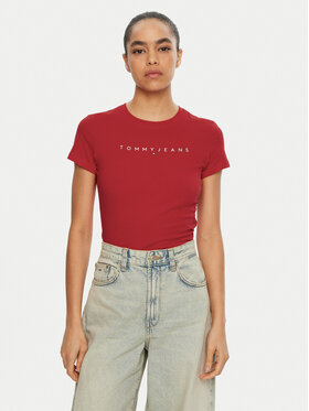 Tommy Jeans Tommy Jeans T-shirt Linear DW0DW18398 Crvena Slim Fit