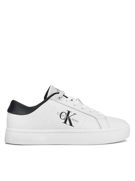 Calvin Klein Jeans Sneakersy Calvin Klein Jeans Classic Cupsole Lowlaceup Lth Wn YW0YW01444 Bílá