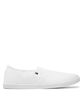 Tommy Hilfiger Πάνινα παπούτσια Tommy Hilfiger Canvas Slip-On Sneaker FW0FW07806 Λευκό