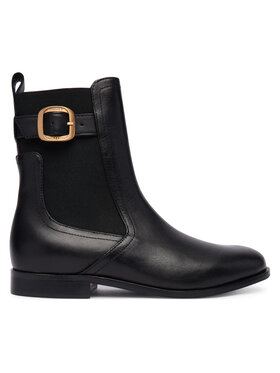 TWINSET Členková obuv s elastickým prvkom TWINSET Tronchetto 252TCP120 Čierna