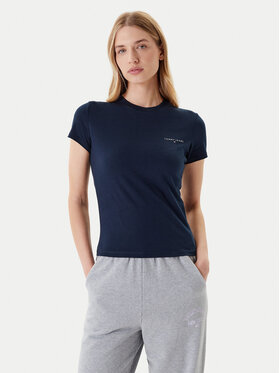 Tommy Jeans Tommy Jeans T-Shirt Linear DW0DW21164 Dunkelblau Slim Fit
