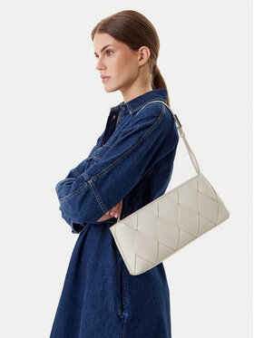 Calvin Klein Handtasche Calvin Klein Ck Woven Elongated Shoulder Bag K60K612992 Weiß