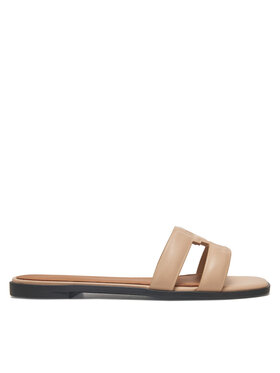 Tommy Hilfiger Pantoletten Tommy Hilfiger Th Logo Strap Mule FW0FW08671 Beige