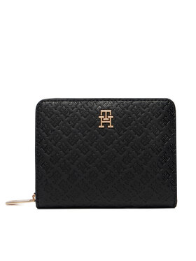 Tommy Hilfiger Peněženka Tommy Hilfiger Th Icon Med Za W/Flap Mono AW0AW18474 Černá