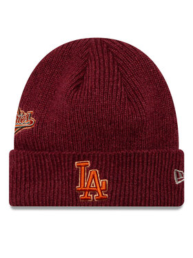 New Era Шапкa New Era LA Dodgers World Series Patch Cuff Knit Beanie 60580732 Червоний