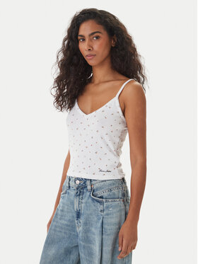Guess Jeans Guess Jeans Top W6GPB5 KH172 Blanco Regular Fit