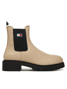Tommy Jeans Členková obuv s elastickým prvkom Tommy Jeans Tjw Chelsea Boot Wl EN0EN02826 Écru