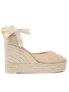 Manebi Espadrilles Manebi Soft Suede Wedge Espadrilles M 1.1 WV Beige