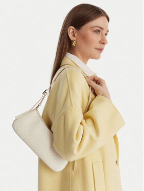 Calvin Klein Handtasche Calvin Klein Emblem Aop Small Shoulder Bag LV04F3324G Écru