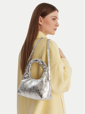 Calvin Klein Handtasche Calvin Klein Puffy Aop Mini Bag With Strap LV04F3444G Silberfarben