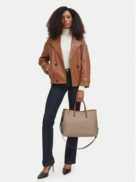 Tommy Hilfiger Kabelka Tommy Hilfiger Th Monoplay Satchel AW0AW19173 Béžová