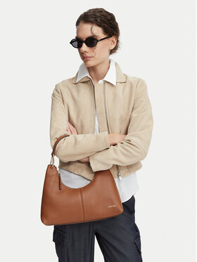 Calvin Klein Bolso Calvin Klein Slouchy Leather Shoulder Bag LV04F3657G Marrón claro