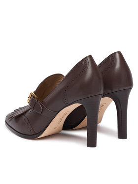 LAUREN RALPH LAUREN Półbuty LAUREN RALPH LAUREN Colleen Perforated Calfskin Kiltie Pump 802P02364004 Brązowy ciemny