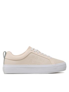 Tommy Hilfiger Snīkeri Tommy Hilfiger Embossed Vulc FW0FW07376 Bēšs