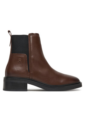 Tommy Hilfiger Členková obuv s elastickým prvkom Tommy Hilfiger Minimal FW0FW08978 Hnedá