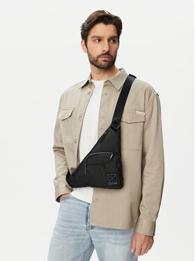 Calvin Klein Torbica za okrog pasu Calvin Klein Utility Emblem Aop Crossbody LV04D3386G Črna