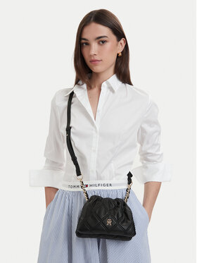 Tommy Hilfiger Handtasche Tommy Hilfiger Th Feminine Mini Crossover AW0AW18718 Schwarz