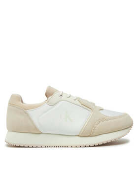 Calvin Klein Jeans Tenisice Calvin Klein Jeans Runner Laceup Low Mg Media YW0YW01644 Écru