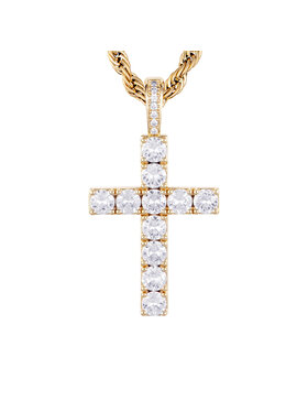 ICED STUFF Prívesok ICED STUFF Diamond Cross Zlatá