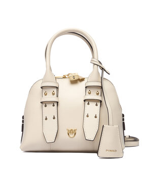PINKO Kabelka PINKO Bowling Bag Zip Mini AI 25-26 PLTT 105333 A0QO Écru