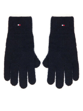 Tommy Hilfiger Sieviešu cimdi Tommy Hilfiger Flag Fluffy AW0AW17797 Tumši zils