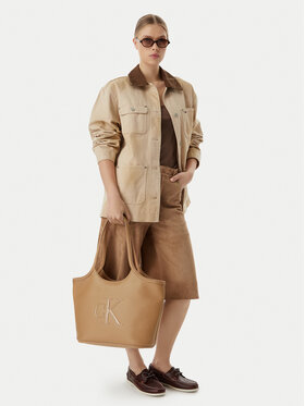 Calvin Klein Handtasche Calvin Klein Bold Ck LV04F3562G Beige