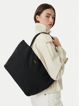 Tommy Hilfiger Handtasche Tommy Hilfiger Th Marina Hobo/Tote Nylon AW0AW18862 Schwarz