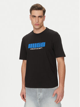 HUGO HUGO Футболка Newromi 50542934 Чорний Regular Fit