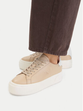 Calvin Klein Αθλητικά Calvin Klein Flatform Lace Up Lth YW0YW01928 Μπεζ