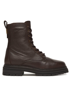 Tommy Hilfiger Schnürstiefeletten Tommy Hilfiger Th Plaque Pebble Lace Boot Warm FW0FW08767 Braun