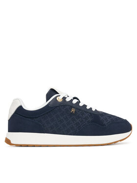 Tommy Hilfiger Сникърси Tommy Hilfiger Th Runner Suede Monogram FW0FW09620 Тъмносин