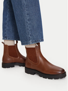 Tommy Hilfiger Ghete Jodhpur Tommy Hilfiger Th Monogram Leather Chelsea Boot FW0FW09562 Maro
