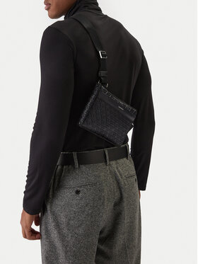 Calvin Klein Umhängetasche Calvin Klein Emblem Aop Emboss Square Sling LV04D3277G Schwarz