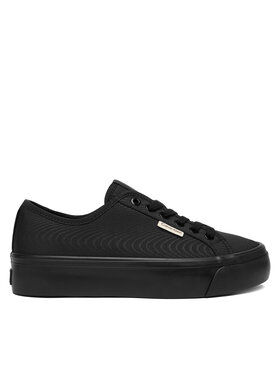 Calvin Klein Sneakers Calvin Klein Vulc Flatform Lace Up Moire YW0YW02012 Nero