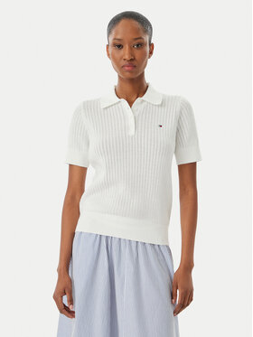 Tommy Hilfiger Tommy Hilfiger Pólóing WW0WW49362 Fehér Slim Fit
