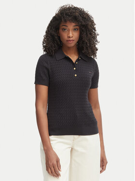 Tommy Hilfiger Tommy Hilfiger Polo WW0WW41474 Crna Regular Fit