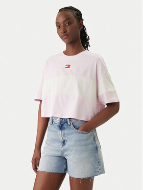 Tommy Jeans Tommy Jeans Camiseta Badge Colour-Blocked DW0DW18706 Rosa Oversize
