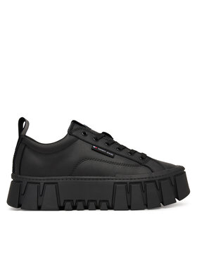 Tommy Jeans Snīkeri Tommy Jeans Tjw Vulc Flatform Leather EN0EN03008 Melns