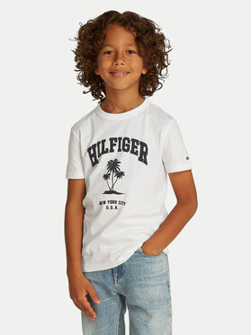 Tommy Hilfiger Tommy Hilfiger Majica Palm Print KB0KB09649 D Bela Regular Fit