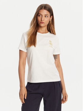 Tommy Hilfiger Tommy Hilfiger Camiseta Gold Crest WW0WW46153 Blanco Regular Fit