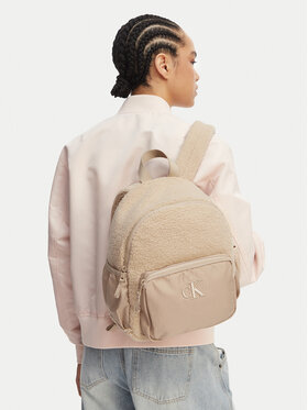 Calvin Klein Rucksack Calvin Klein Teddy Medium Backpack IU0IU00650 Beige