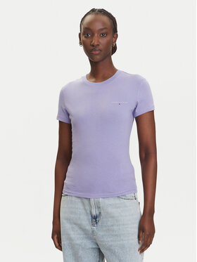 Tommy Jeans Tommy Jeans T-Shirt Linear DW0DW21164 Μωβ Slim Fit