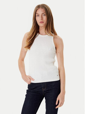 Tommy Hilfiger Tommy Hilfiger Top WW0WW45706 Écru Slim Fit
