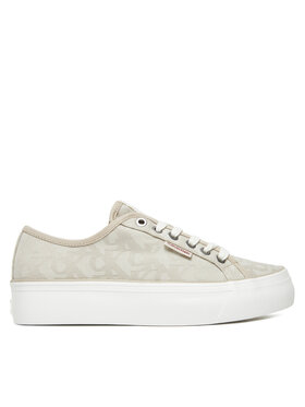 Calvin Klein Jeans Сникърси Calvin Klein Jeans Vulc Flatf Jacquard Aop YW0YW01965 Бежов