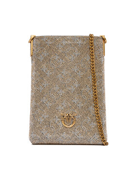 PINKO Taška na telefon PINKO Phone Case Monogram Full Strass AI 25-26 PCPL 105358 A20D Zlatá