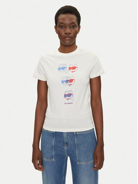 KARL LAGERFELD KARL LAGERFELD Camiseta A2W17112 Écru Regular Fit