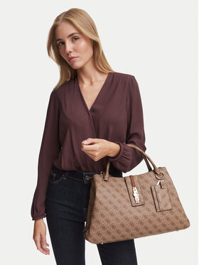 Guess Geantă Guess Yvonne Logo HWSG23 78220 Maro deschis