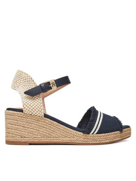 Tommy Hilfiger Espadrilky Tommy Hilfiger Fringe Canvas Medium Wedge FW0FW08879 Tmavomodrá